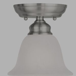 Livex Lighting Essex 1 Light Flush Mount Brushed Nickel 6.25" 1350-91